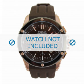 Bracelet de montre Pulsar VD53-X044 / PT3126X1 / PN049X Caoutchouc Brun 24mm