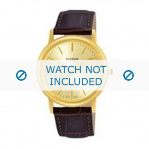 Bracelet de montre Pulsar VJ32-X248 / PG8236X1 / PQ103X Cuir croco Brun 18mm