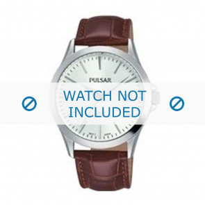 Bracelet de montre Pulsar VJ42-X182 / PS9455X1 / PQG036X Cuir croco Brun 20mm