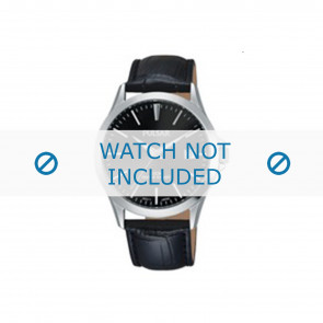 Pulsar bracelet de montre VJ42-X182 / PS9457X1 Cuir croco Noir 20mm + coutures noires