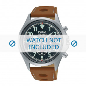 Bracelet de montre Pulsar VS75-X001 / PX5023X1 Cuir Cognac 18mm