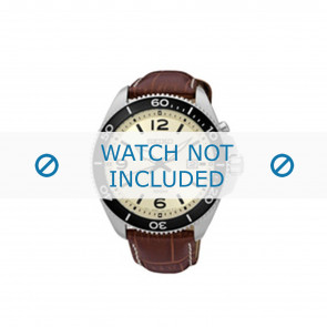 Bracelet de montre Seiko 5M82-0AY0 / SKA749P1 / L07N01CJ0 Cuir croco Brun 22mm