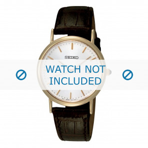 Bracelet de montre Seiko 7N32-0DP0 / SKK698P1 / 4A1D3KL Cuir croco Brun 18mm