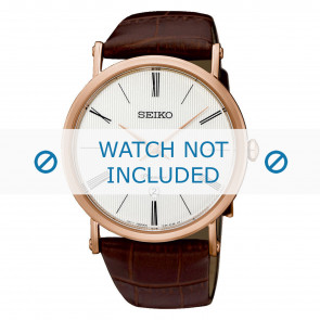 Bracelet de montre Seiko 7N39-0CA0 / SKP398P1 / L0G0012P0 Cuir croco Brun 24mm