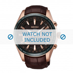 Bracelet de montre Seiko 8X22-0AG0 / SSE096J1 / L0CK013P9 Cuir Brun 22mm