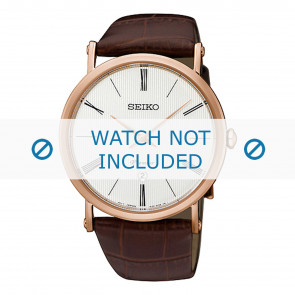 Bracelet de montre Seiko SKP398P1 / 7N39-0CA0 / L0G0012P0 Cuir Brun 24mm
