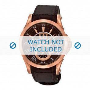 Bracelet de montre Seiko 7D56-0AA0 / SNP038P1 Cuir Brun foncé 21mm