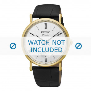 Bracelet de montre Seiko 6G28-00X0 / SRK036P1 Cuir Noir 21mm