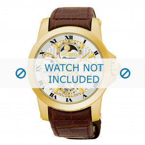 Seiko bracelet de montre SRX014P1 / 5D88 0AG0 Cuir Brun 21mm + coutures brunes
