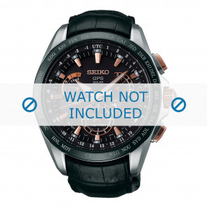 Bracelet de montre Seiko SSE061J1 / 8X53-0AB0 / L0CK016J9 Cuir Noir 22mm