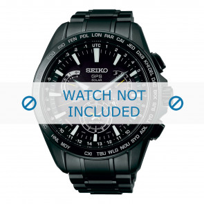 Bracelet de montre Seiko SSE079J1 / 8X53-0AD0 / M0VS111M0 Acier Noir 22mm