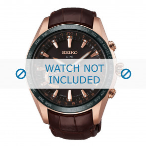 Bracelet de montre Seiko SSE096J1 / 8X22-0AG0 / L0CK013P9 Cuir Brun 22mm