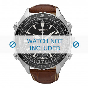 Bracelet de montre Seiko SSG005P1 / 8B92-0AK0 Cuir Brun foncé 22mm