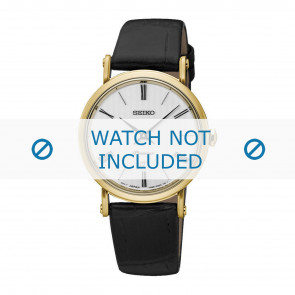 Bracelet de montre Seiko 7N89-0AY0 / SXB432P1 / L0G1011K0 Cuir Noir 16mm