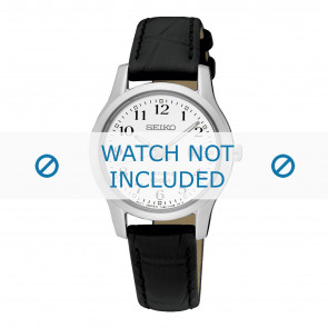 Seiko bracelet de montre SXDG91P1 / 7N82 0JK0 Cuir Noir 14mm + coutures noires