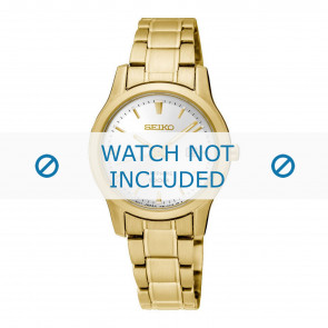 Bracelet de montre Seiko SXDG92P1 / 7N82-0JK0 / M0SZ511K0 Acier Plaqué or 14mm