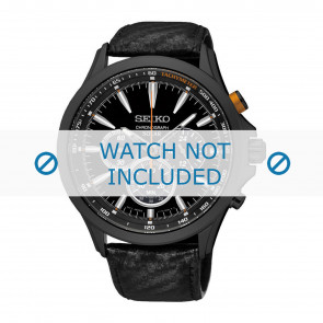 Bracelet de montre Seiko V175-0DM0 / SSC499P1 / L0G9011N0 Cuir Noir 22mm