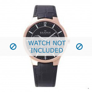 Bracelet de montre Skagen 331XLRLB / 331XLRLBO Cuir Noir 19mm