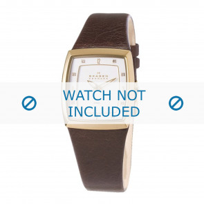 Skagen bracelet de montre 380SGLM / 380SGLD / 380SGLD8A Cuir Brun