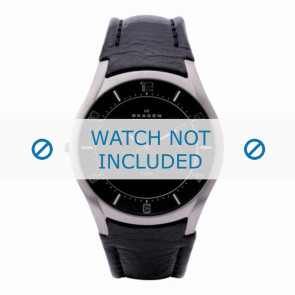 Skagen bracelet de montre 619XXLTLB Cuir Noir + coutures noires