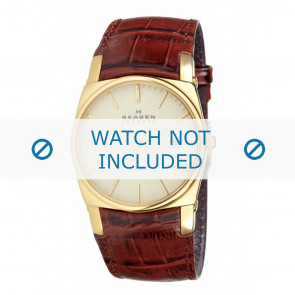 Bracelet de montre Skagen 759LGL Cuir croco Cognac 23mm