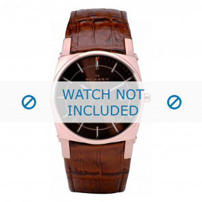 Skagen bracelet de montre 759LRLD Cuir croco Brun + coutures brunes