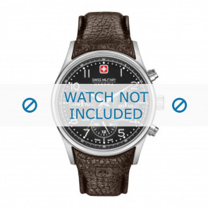 Swiss Military Hanowa bracelet de montre 06-4278.04.007 Cuir Brun + coutures brunes