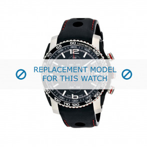 Bracelet de montre Tissot T079-427-26-057-00 / T610034296 Cuir Noir 23mm