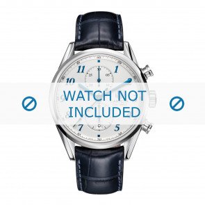 Bracelet de montre Tag Heuer CAR2114 / FC6292 Cuir Bleu 20mm