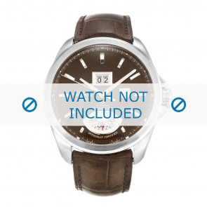 Bracelet de montre Tag Heuer WAV5152 / FC6231 Peau de crocodile Brun foncé 23mm