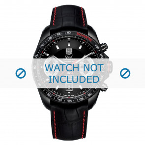 Bracelet de montre Tag Heuer FC6237 Peau de crocodile Noir 22mm
