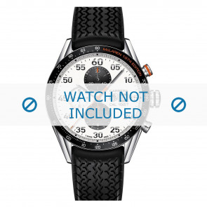 Bracelet de montre Tag Heuer FT6033 Caoutchouc Noir 22mm