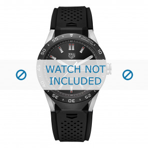 Bracelet de montre Tag Heuer FT6045 Silicone Noir 22mm