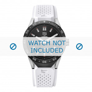 Bracelet de montre Tag Heuer SAR8A80-FT6056 Silicone Blanc 22mm