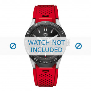Bracelet de montre Tag Heuer SAR8A80-FT6057 Silicone Rouge 22mm