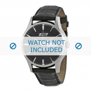 Tissot bracelet de montre T019.430 - T610029775 Cuir croco Noir 20mm + coutures noires