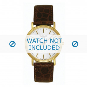 Bracelet de montre Tissot T870.970.122 / T600013060 Cuir croco Brun foncé 18mm