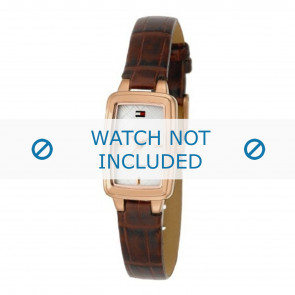 Tommy Hilfiger bracelet de montre TH-08-3-25-0653 / TH679300864 / 1780672 Cuir croco Brun 7mm