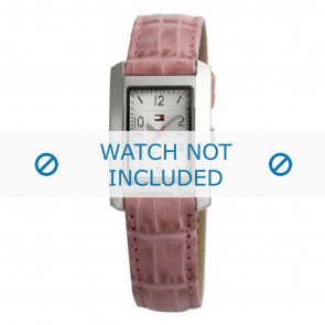 Tommy Hilfiger bracelet de montre TH-27-3-14-0656 - TH679300882 / 1780695 Cuir croco Rose 15mm + coutures défaut