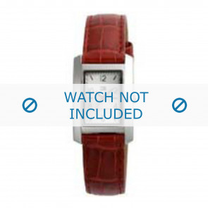 Tommy Hilfiger bracelet de montre TH-27-3-14-0656 - TH679300881 / 1780694 Cuir croco Rouge 15mm + coutures  rouges