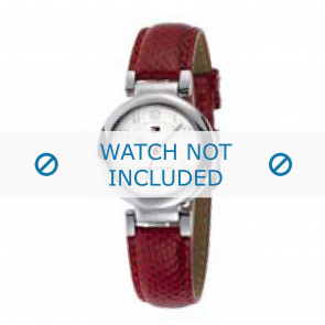 Tommy Hilfiger bracelet de montre TH-34-3-14-0672 - TH679300899 / 1780720 Cuir Rouge 11mm + coutures  rouges