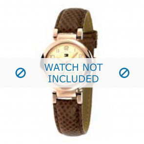 Tommy Hilfiger bracelet de montre TH-34-3-34-0673 - TH679300901 / 1780722 Cuir Brun 11mm + coutures brunes