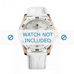 Tommy Hilfiger bracelet de montre TH-63-3-34-0781 / TH1780835 Cuir Blanc + coutures blanches