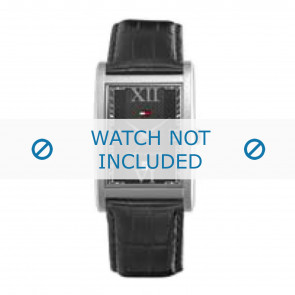 Tommy Hilfiger bracelet de montre TH-67-1-14-0759 / TH1710175 Cuir Noir + coutures noires