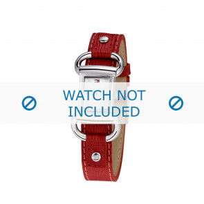 Tommy Hilfiger bracelet de montre TH-09-3-14-0613 / TH679300818 / TH1780621 Cuir Rouge + coutures  rouges