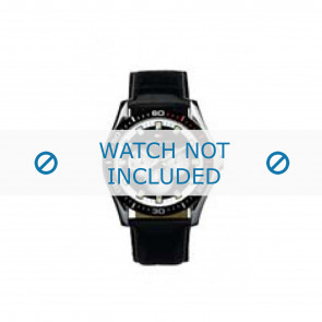 Tommy Hilfiger bracelet de montre TH-01-1-14-0600 / TH1790604 Cuir Noir + coutures noires