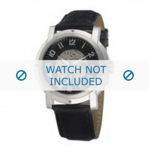 Tommy Hilfiger bracelet de montre TH-43-1-14-0696 - TH679300927 / 1710156 Cuir croco Noir 21mm + coutures noires