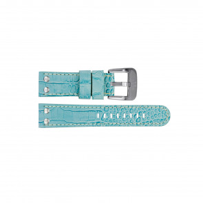 TW Steel bracelet de montre TWB31 Cuir Bleu clair 22mm + coutures blanches