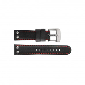 TW Steel bracelet de montre TWB411L Cuir Noir 24mm + coutures  rouges