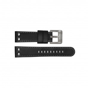 TW Steel bracelet de montre TWB62 Cuir Noir 22mm + coutures grises